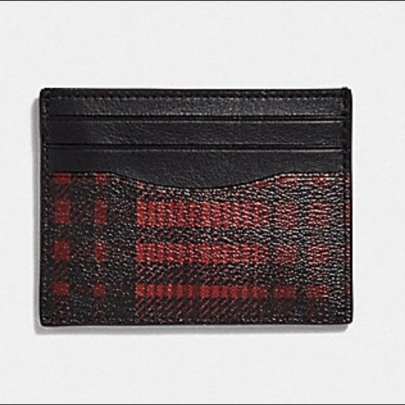 Coach Other - New Men’s Coach Red Twill Slim ID card holder